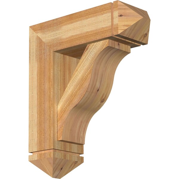 Ekena Millwork Funston Arts and Crafts Rough Sawn Bracket w/ Offset Brace, Western Red Cedar, 8"W x 24"D x 28"H BKT0806X24X28FST03RWR - main